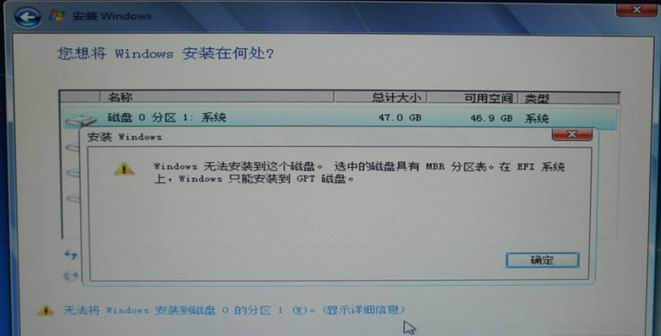 windows7纯净版系统重装提示“无法将 windows 安装到磁盘”的解决方法