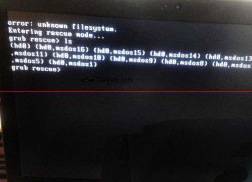 win7纯净版系统开机出现unknown filesystem的解决方法