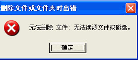 win7 ghost系统打开文件时提示“无法删除文件:无法读源文件或磁盘”的解决方法