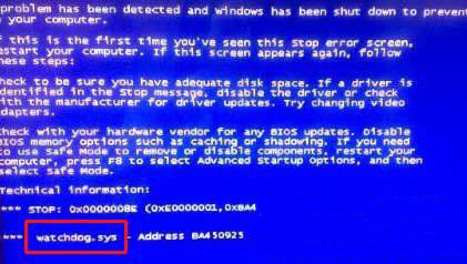 win7 64位旗舰版系统看视频时突然出现蓝屏watchdog.sys蓝屏的解决方法