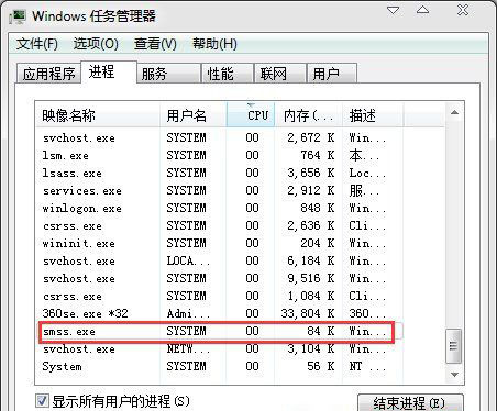 ghost win7系统smss.exe是什么进程,如何识别异常smss.exe进程的方法