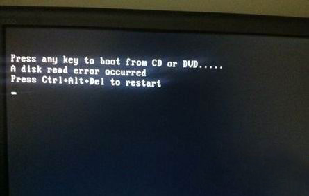 win7纯净版系统开机显示A disk read error...的解决方法