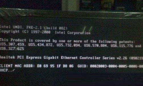 ghost win7旗舰版系统开机黑屏提示 CLIENT MAC ADDR:网卡地址 GUI的解决方法