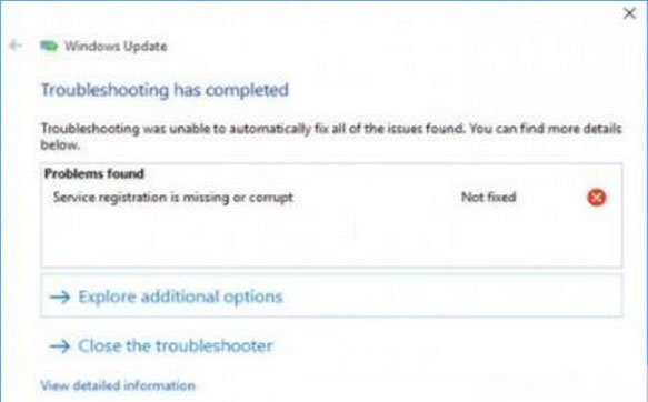 Windows10系统疑难解答时服务注册缺失或已损坏的修复方法